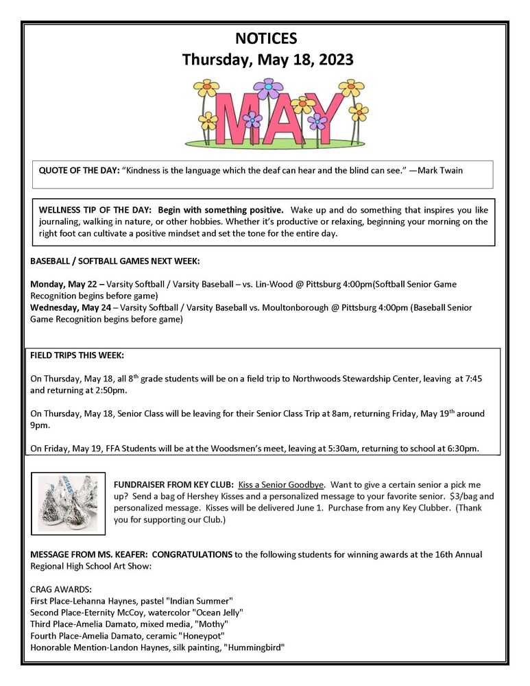 May 18 Notice - Page 1