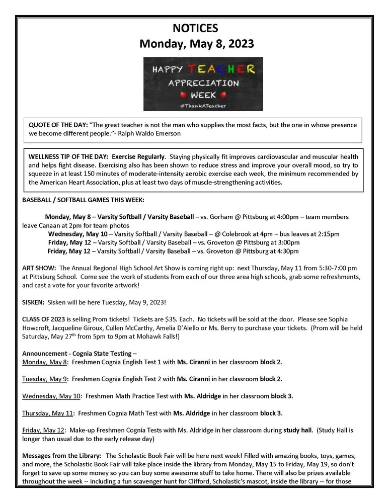 May 8 Notice - Page 1